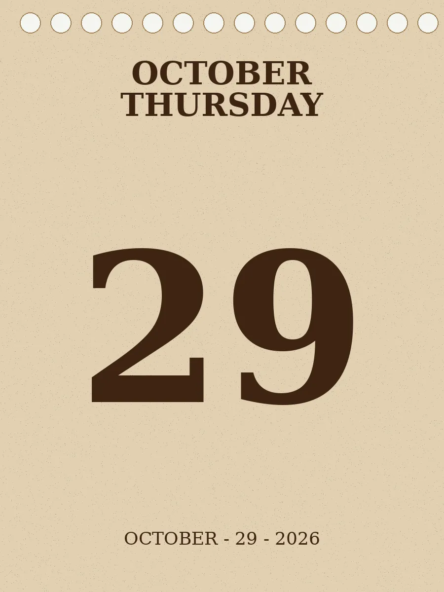 tear-off calendar sheet.2026-10-29